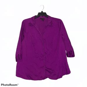 Lane bryant purple button up